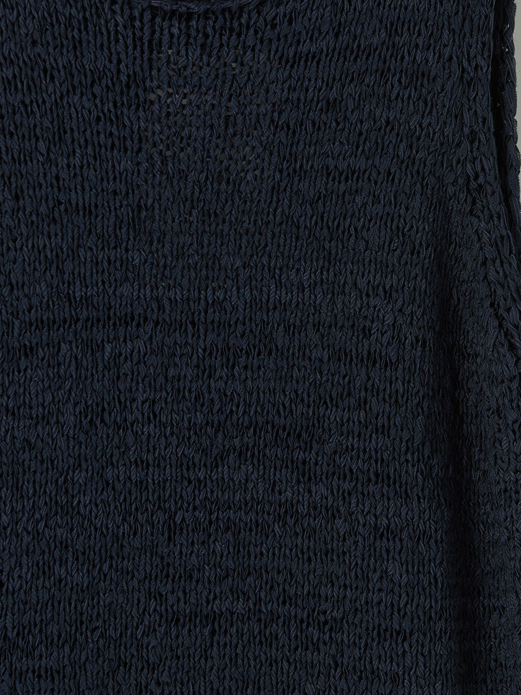 Lacivert Bisiklet Yaka Kadın Triko Atlet-2