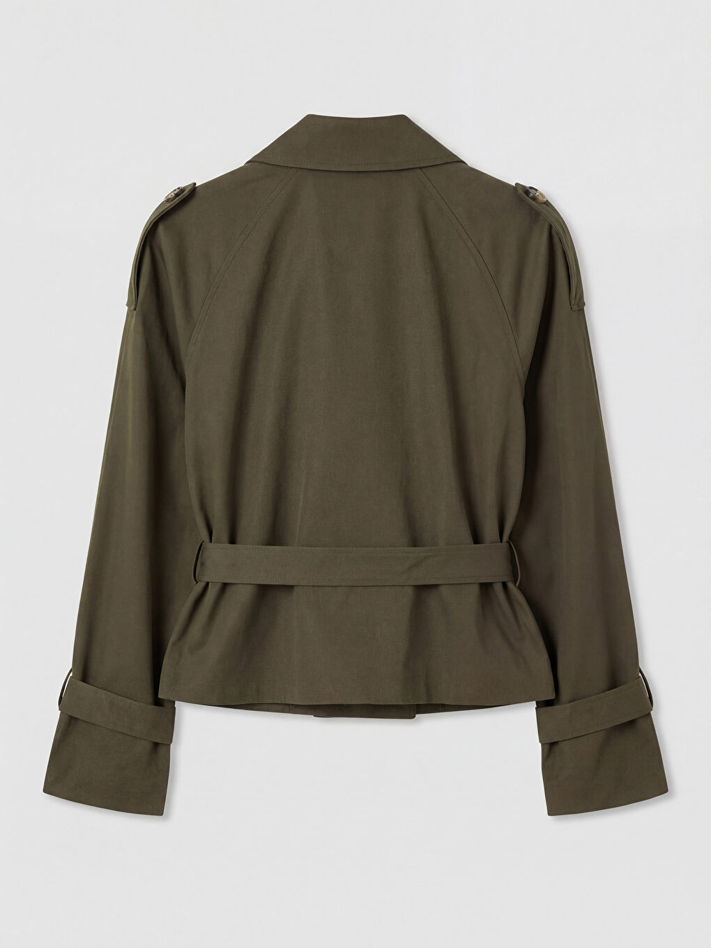 Double Breasted Belted Women's Trench Coat-5