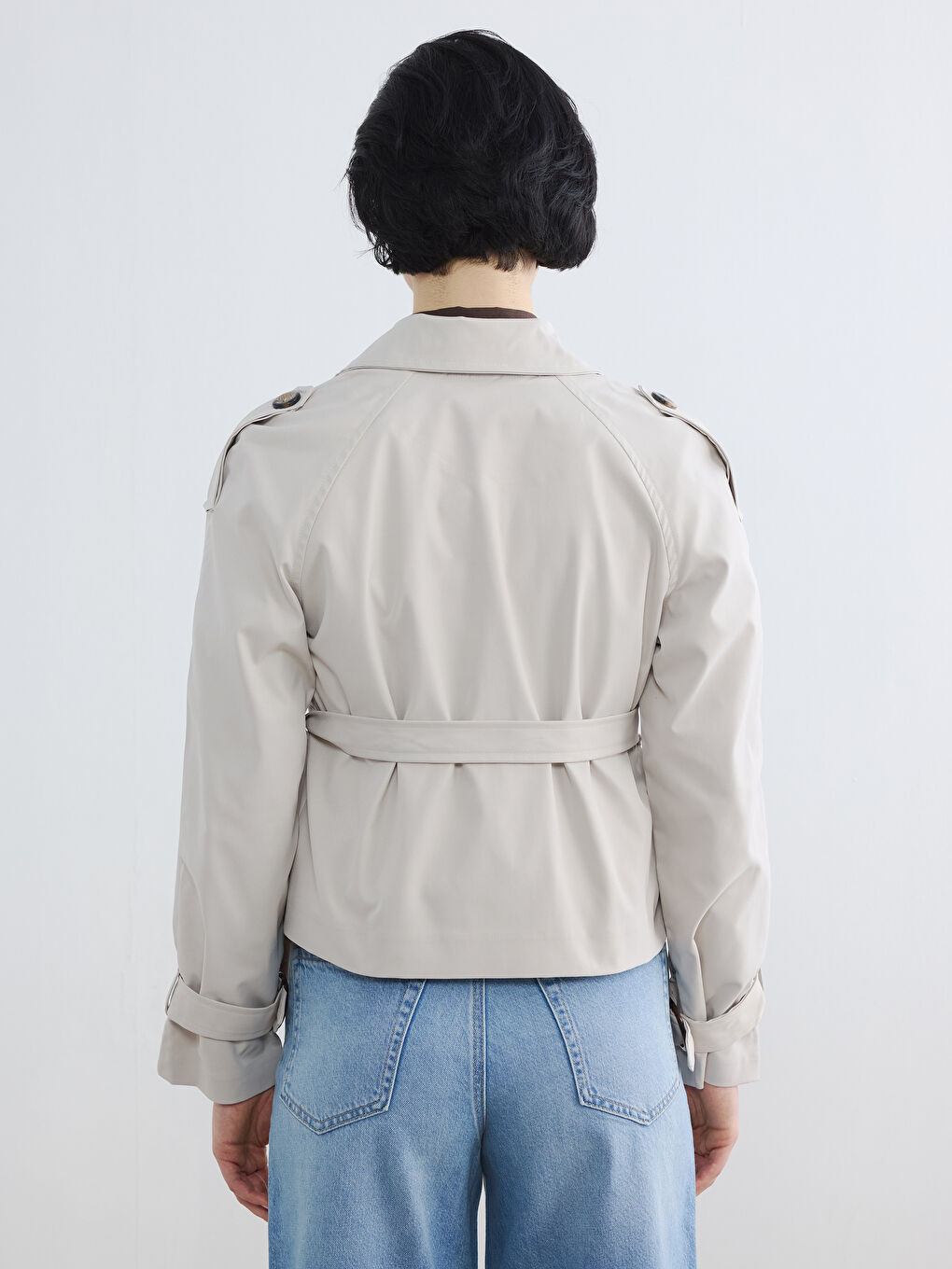 Διπλόπετο Καμπαρντίνα με Ζώνη για γυναίκες-3