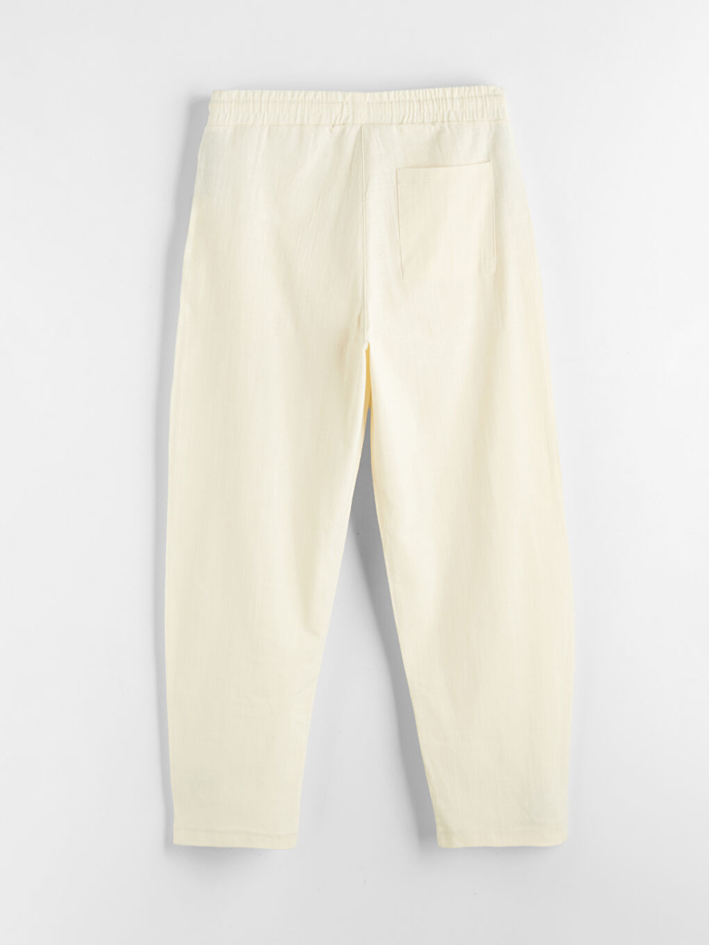 Bej Loose Fit Dokulu Erkek Pantolon-1