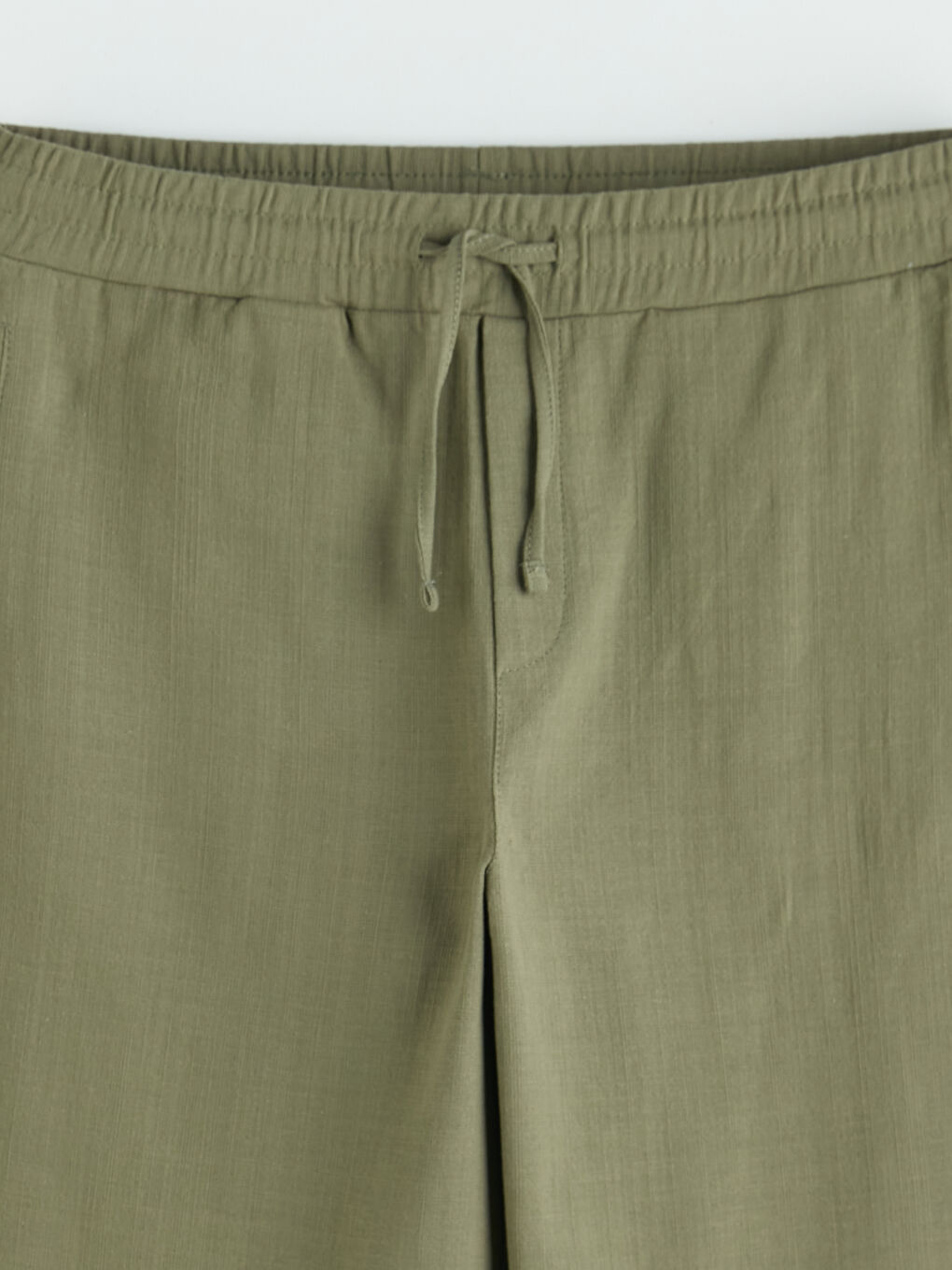 Haki Loose Fit Dokulu Erkek Pantolon-2