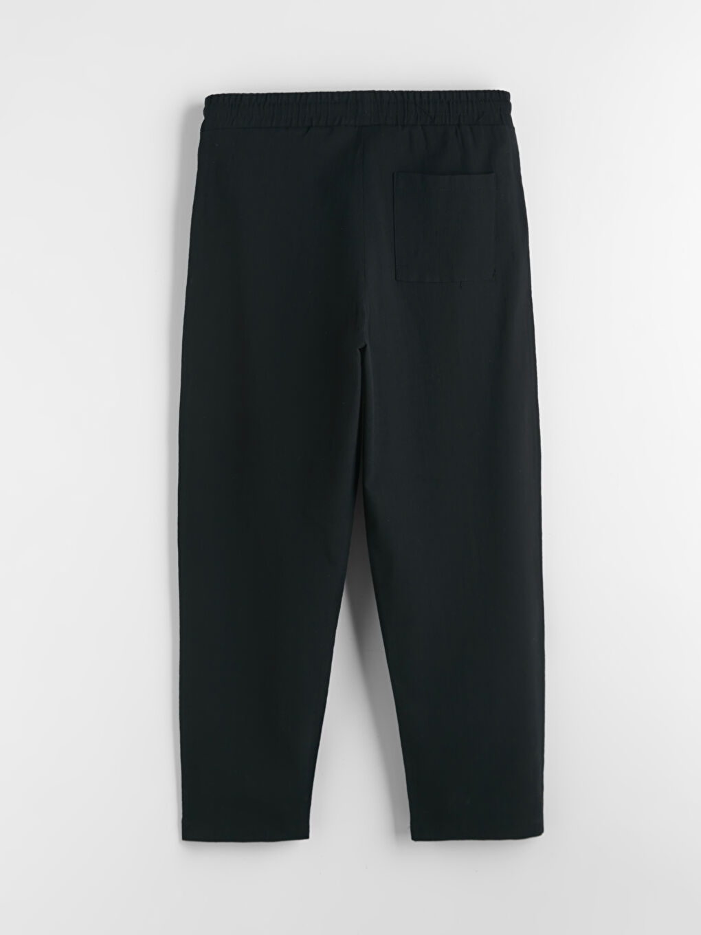 Siyah Loose Fit Dokulu Erkek Pantolon-1