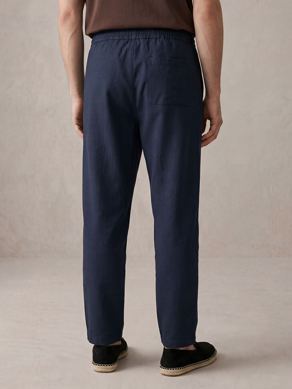 Lacivert Loose Fit Dokulu Erkek Pantolon-6