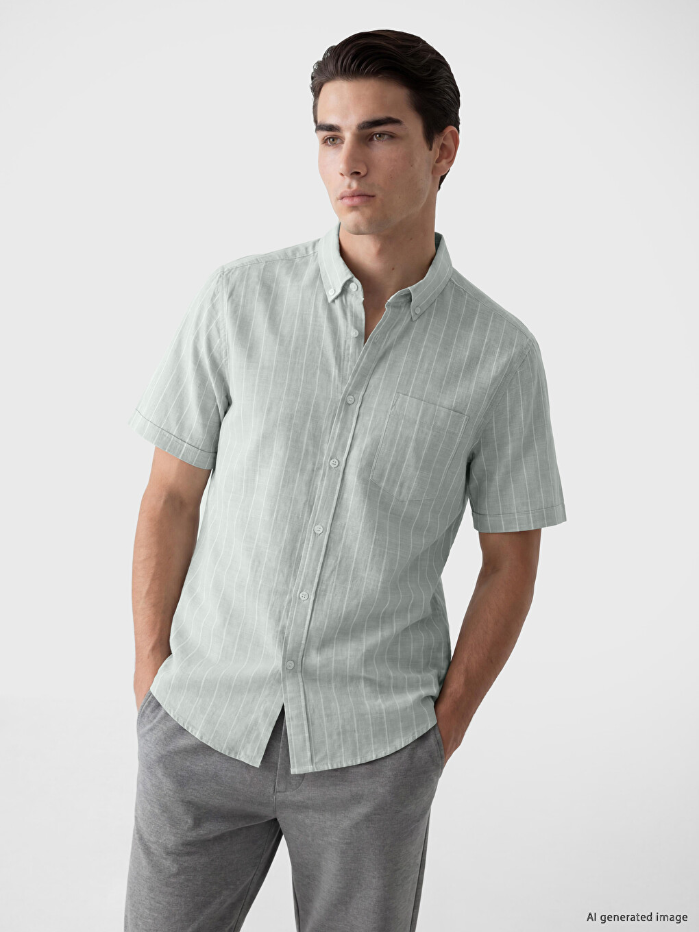Regular Fit Striped Short Sleeve Men's Shirt