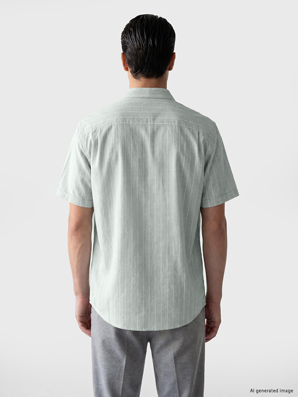 Regular Fit Striped Short Sleeve Men's Shirt-2