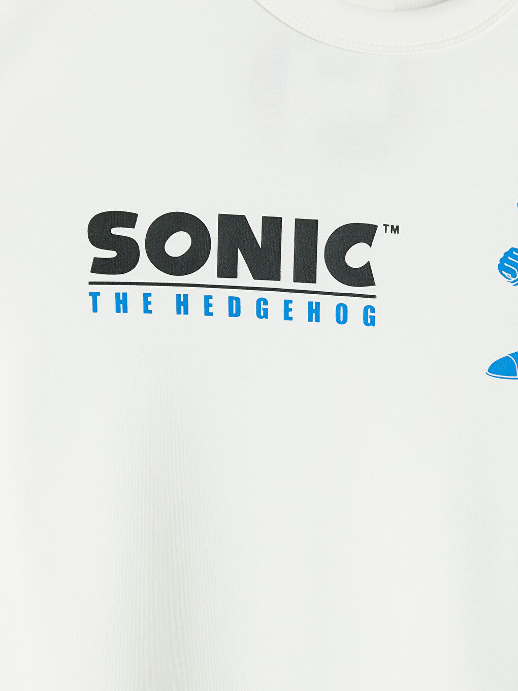 Ekru Bisiklet Yaka Sonic Baskılı Erkek Çocuk Tişört-2