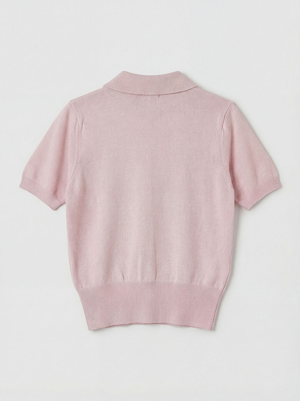 Pembe Polo Yaka Kadın Triko Hırka-1