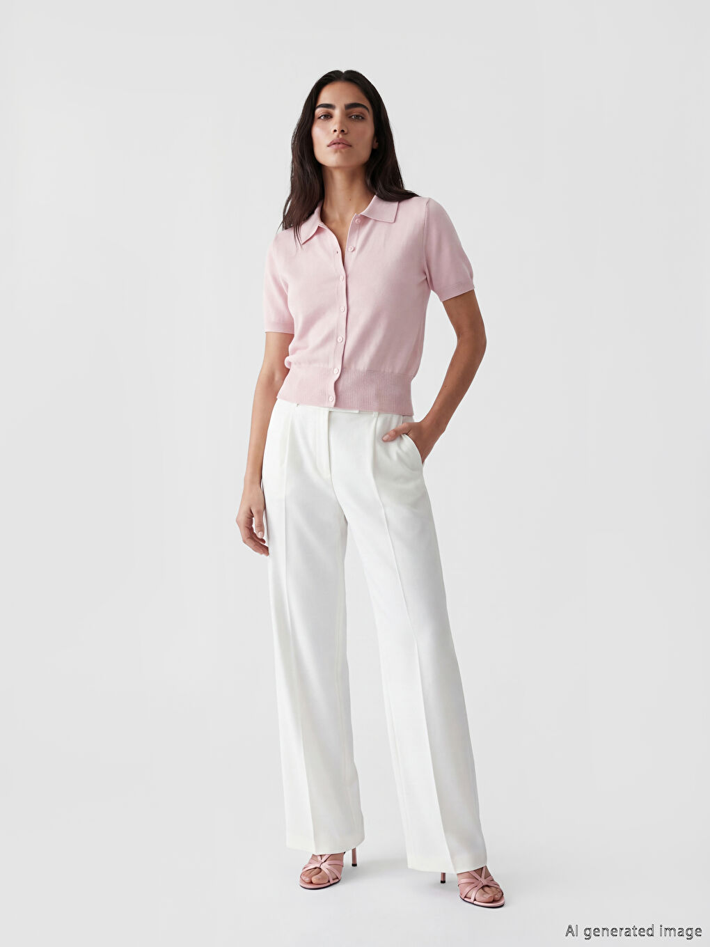 Žena RUŽIČASTA Kardigan-1