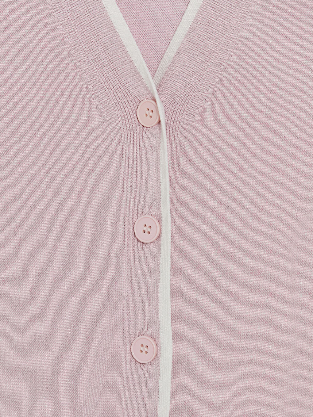 Pembe V Yaka Kadın Triko Hırka-2