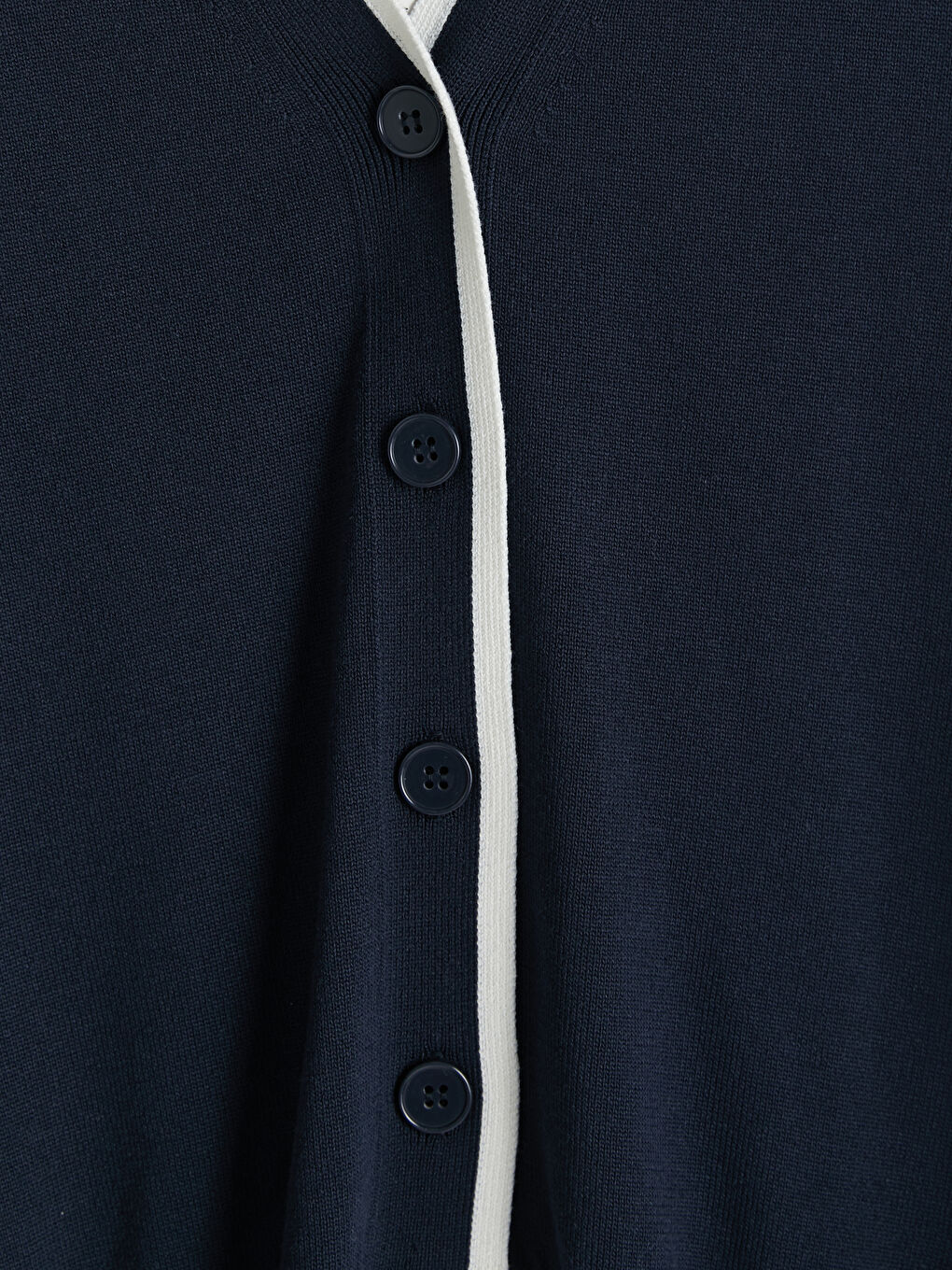 Lacivert V Yaka Kadın Triko Hırka-2