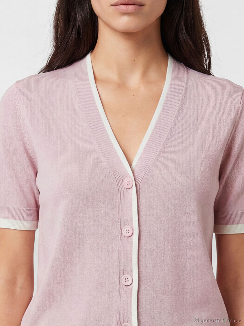 Cardigan en Tricot à Col en V pour Femme-2