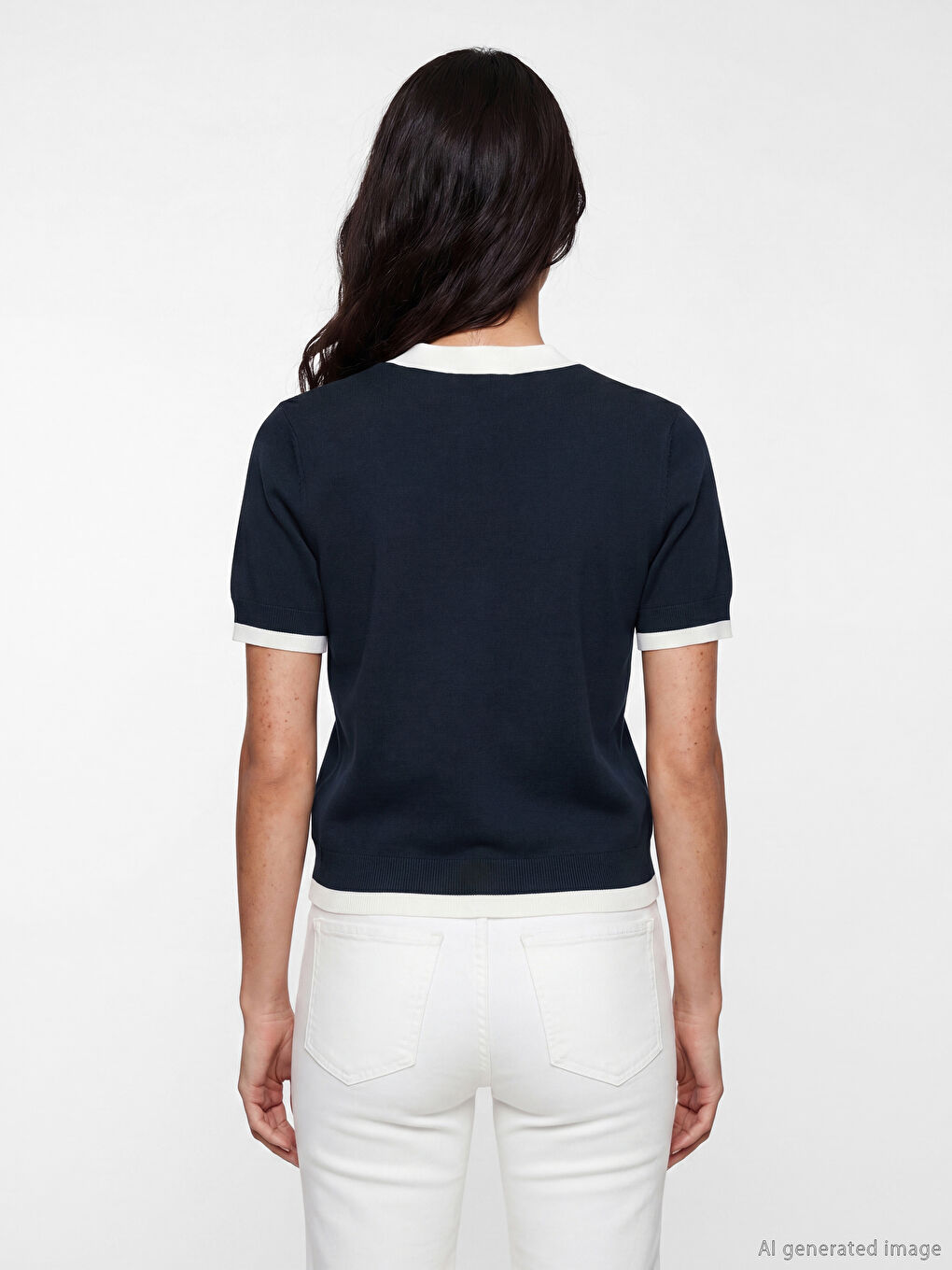 Cardigan en Tricot à Col en V pour Femme-3