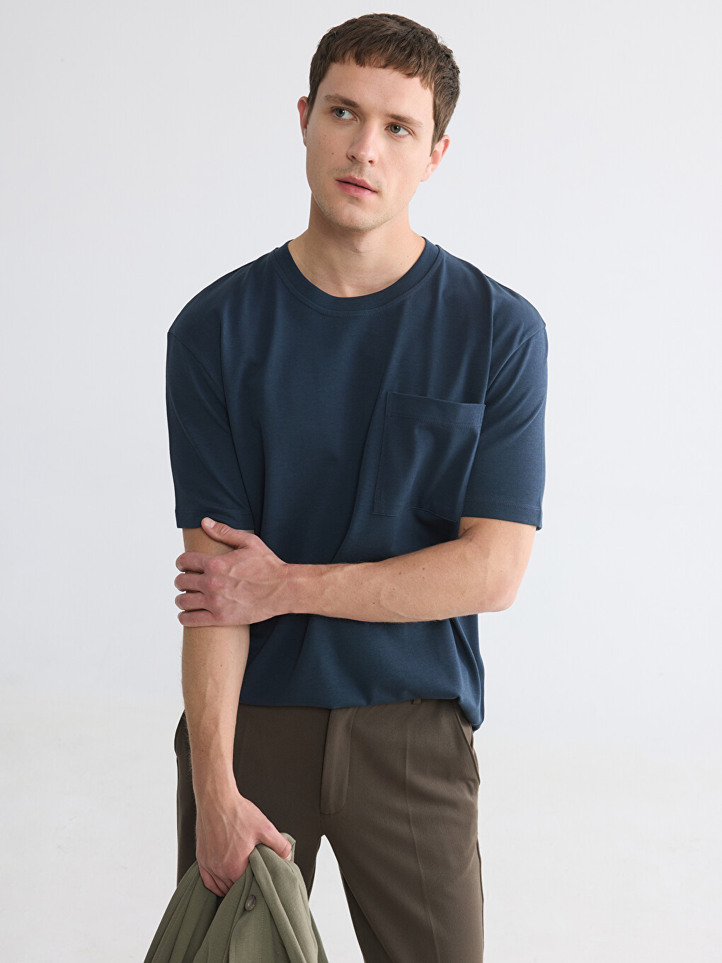 Crew Neck Pocketed Men's T-Shirt