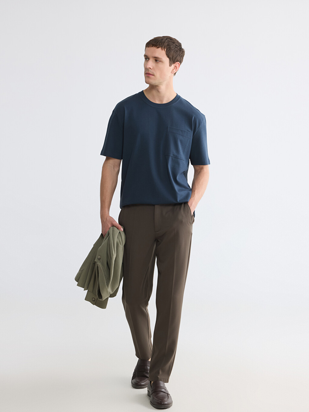 Crew Neck Pocketed Men's T-Shirt-1