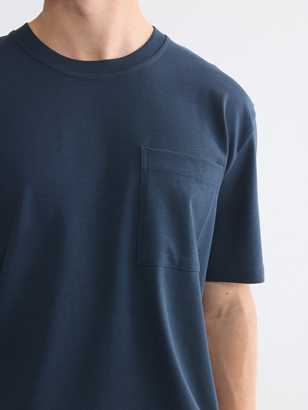 Crew Neck Pocketed Men's T-Shirt-2