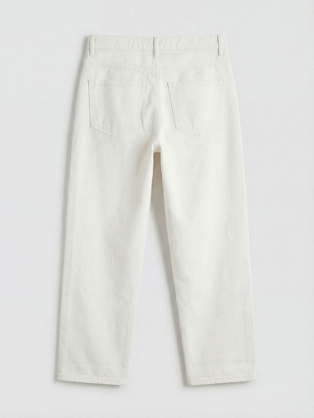 Beyaz Boyfriend Fit Kadın Jean Pantolon-1