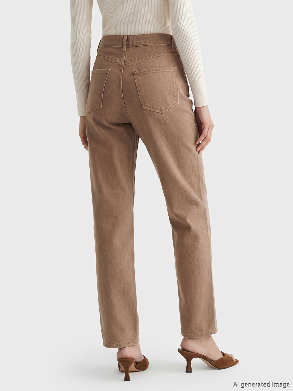 Pembe Boyfriend Fit Kadın Jean Pantolon-3