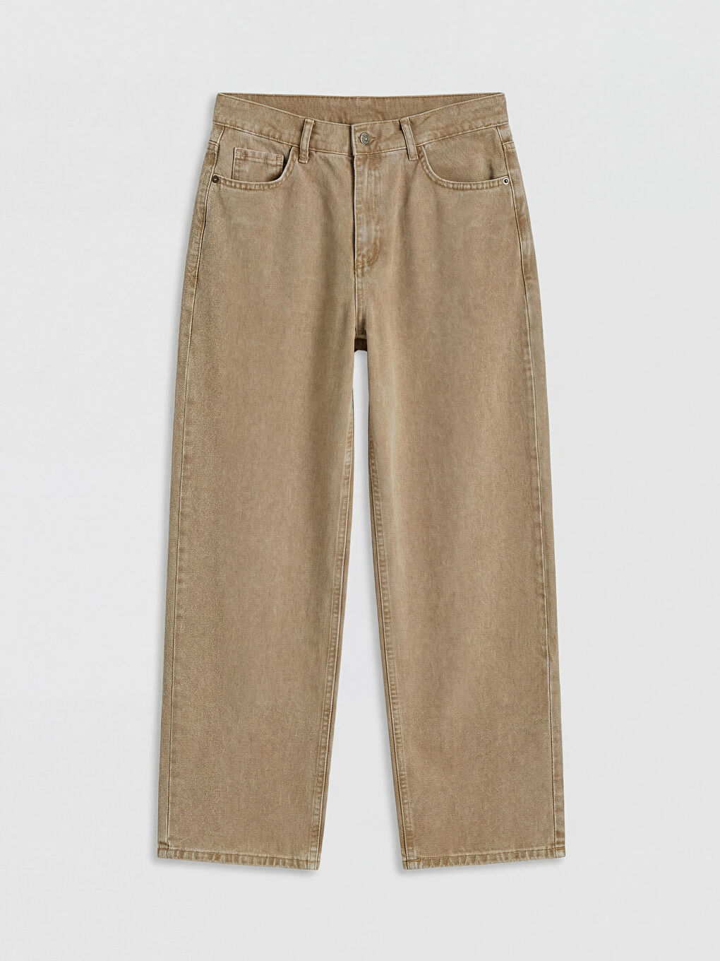 Kahverengi Boyfriend Fit Kadın Jean Pantolon