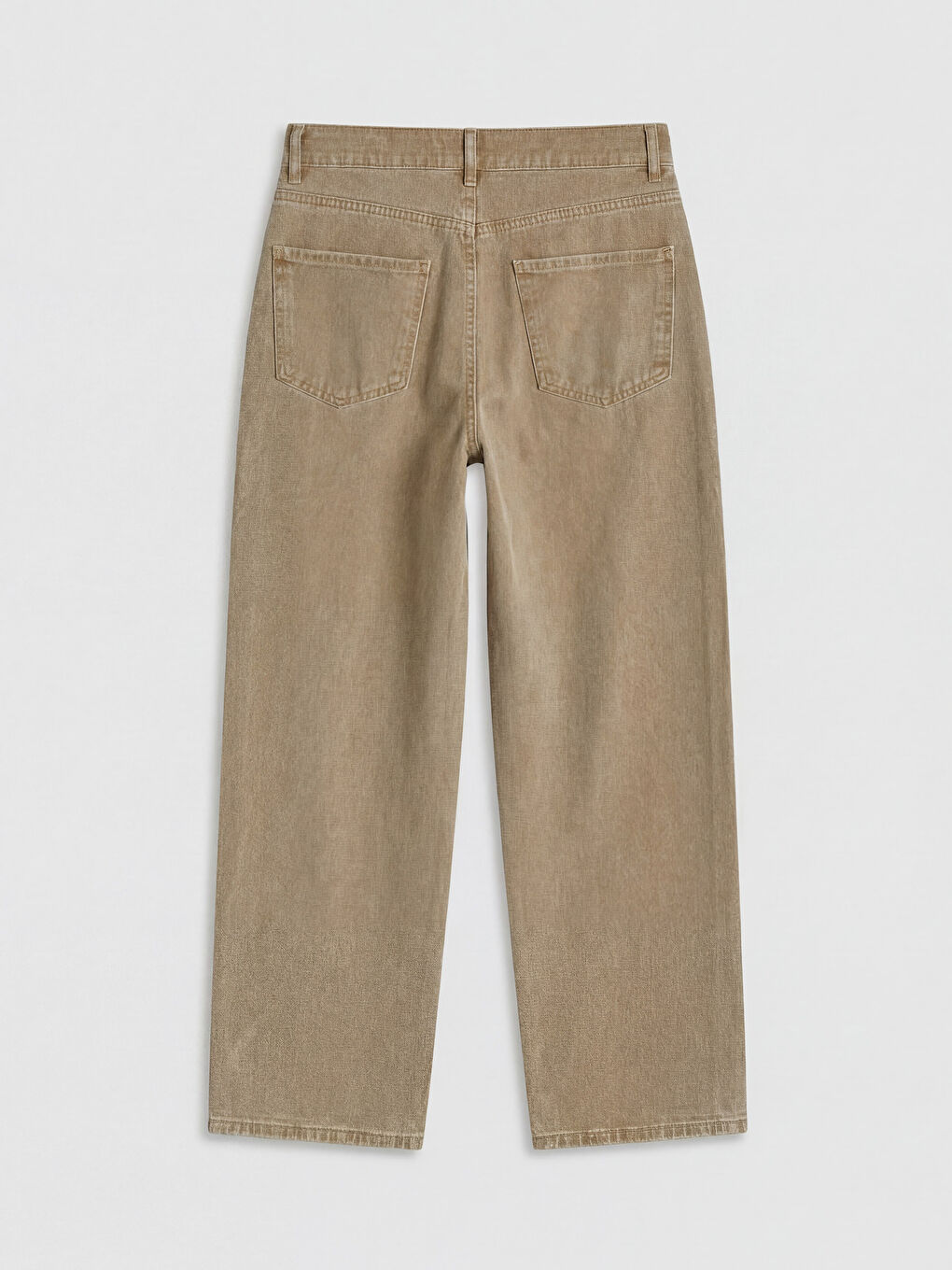 Kahverengi Boyfriend Fit Kadın Jean Pantolon-1