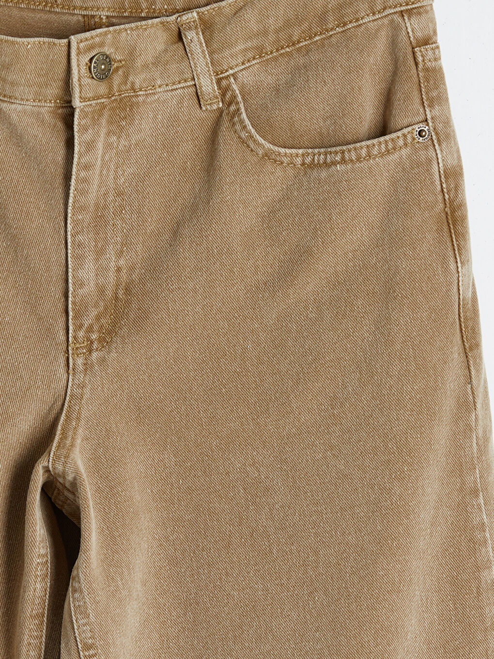 Kahverengi Boyfriend Fit Kadın Jean Pantolon-2