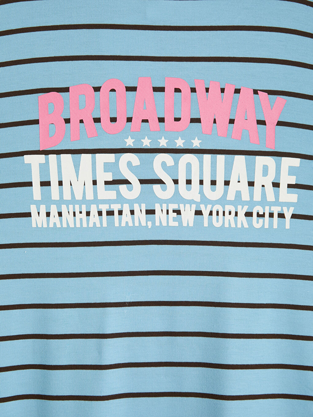 Mavi Bisiklet Yaka Çizgili Kız Çocuk Tişört-3