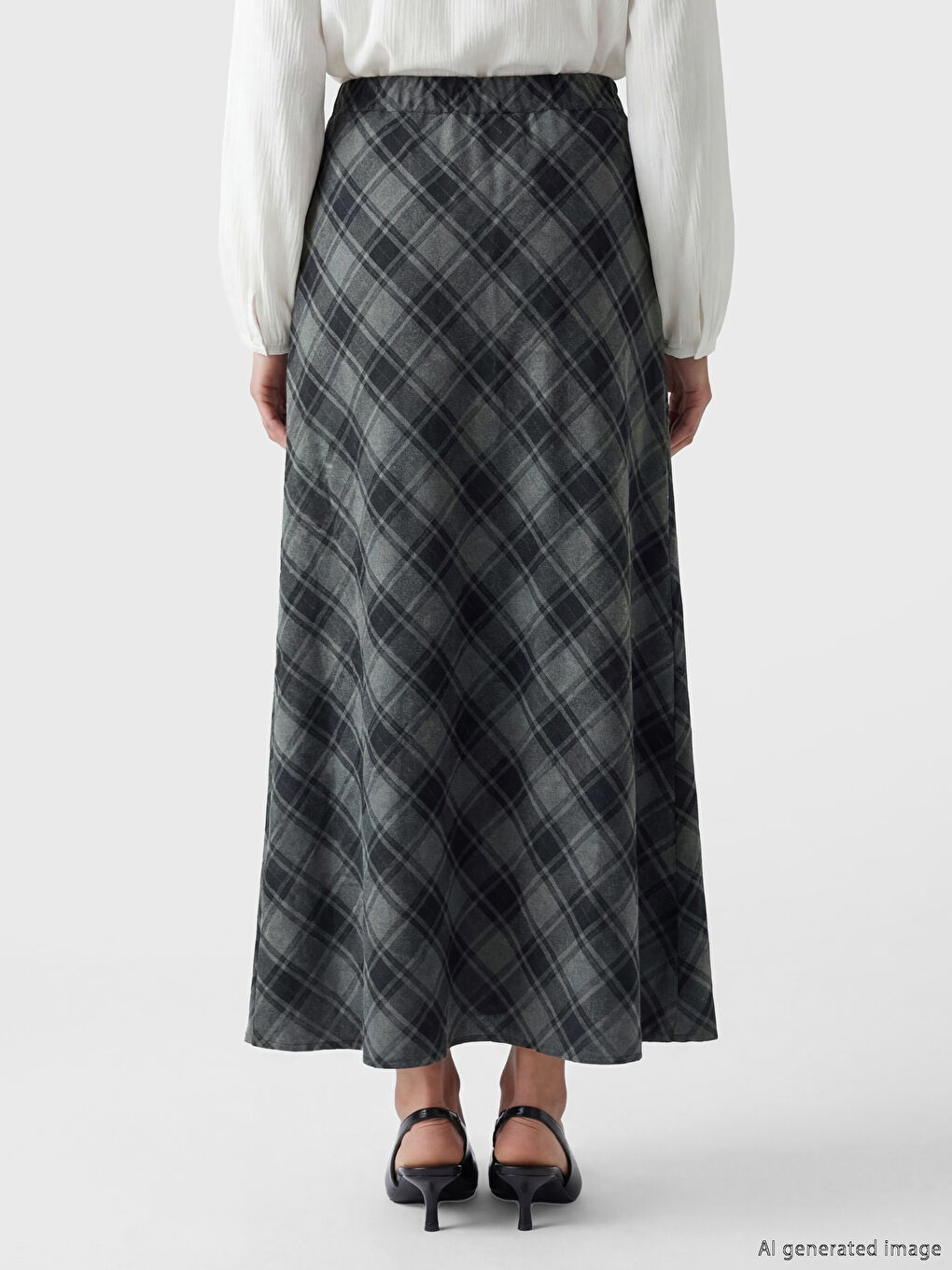 Antrasit Beli Lastikli Ekose Etek-3