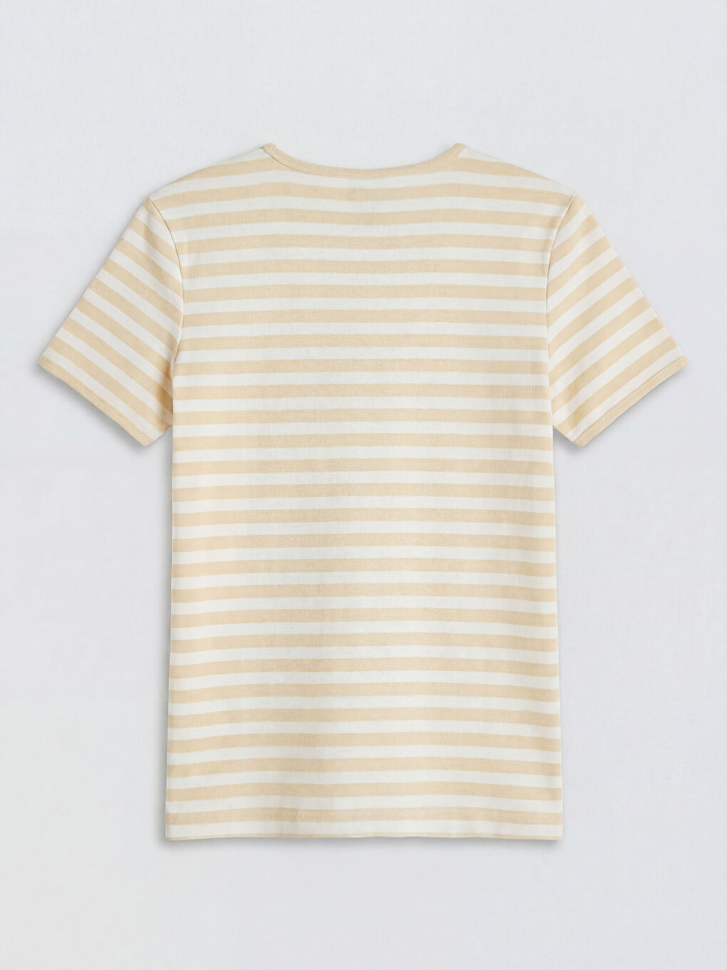 Sarı Bisiklet Yaka Çizgili Kız Çocuk Tişört-1