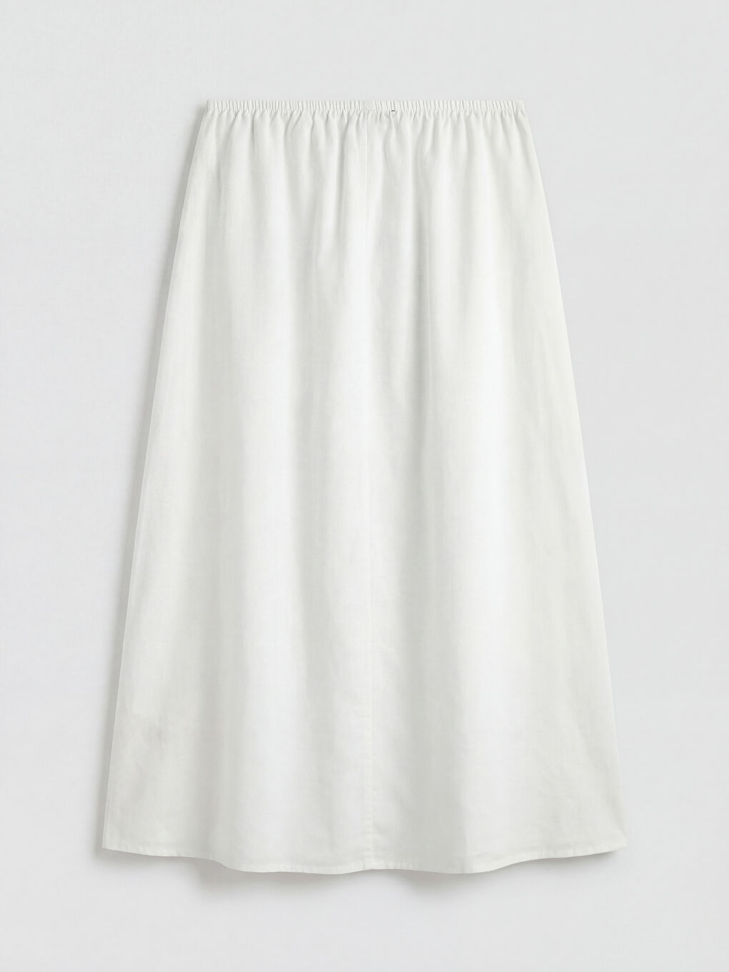 Beyaz Beli Lastikli Kloş Etek-1