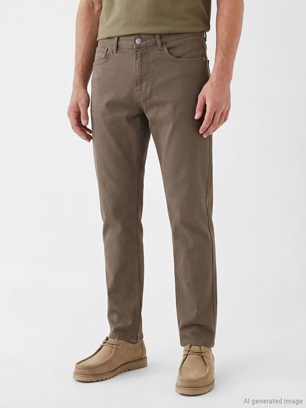 Kahverengi 779 Regular Fit Erkek Jean Pantolon-1