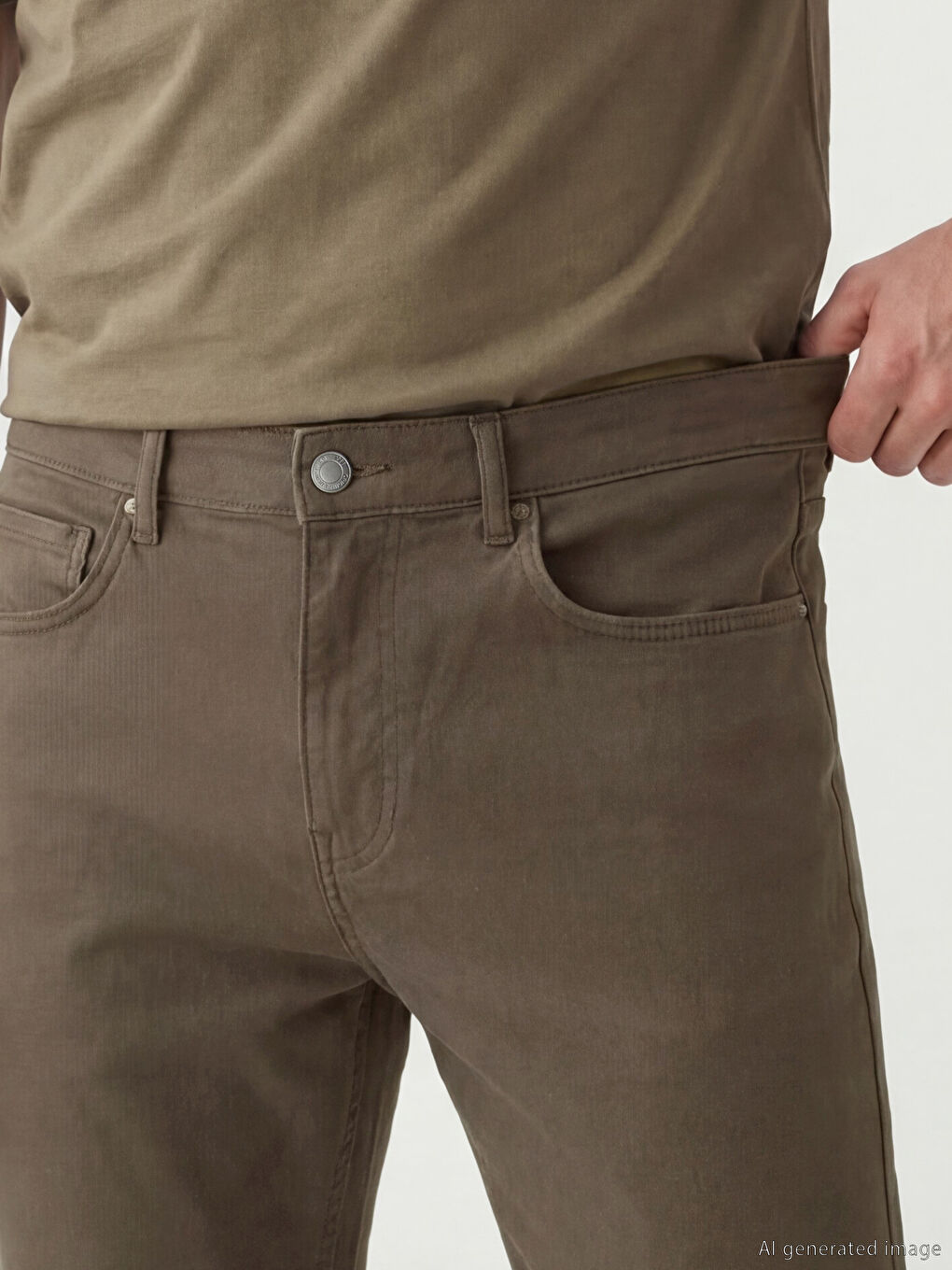 Kahverengi 779 Regular Fit Erkek Jean Pantolon-2