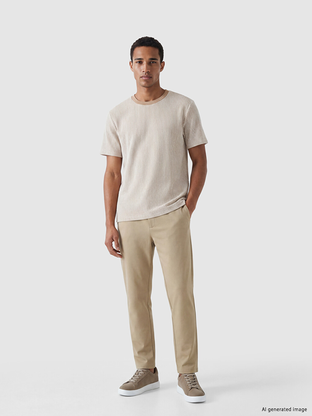 Crew Neck Striped Men's T-Shirt-1