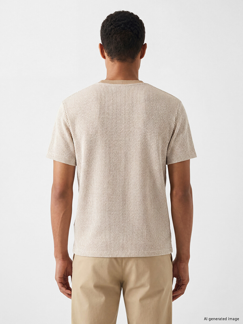 Crew Neck Striped Men's T-Shirt-3