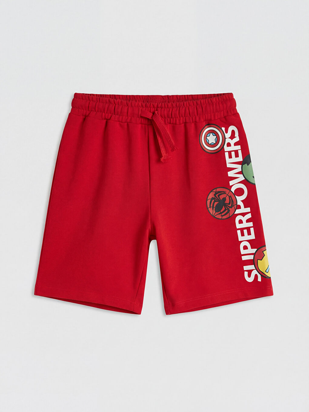 Kırmızı Avengers Baskılı Erkek Çocuk Şort