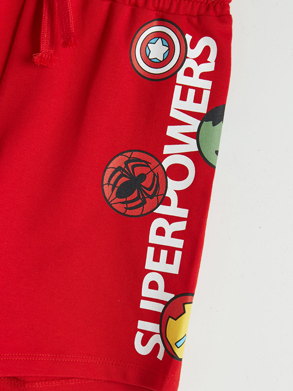 Kırmızı Avengers Baskılı Erkek Çocuk Şortlu Takım-7