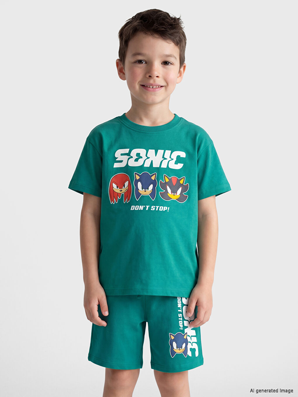 Set me pantallona të shkurtra të stampuara Sonic për djem