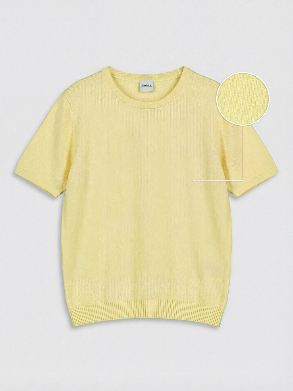 Sarı Kız Çocuk Kısa Kollu Triko Kazak