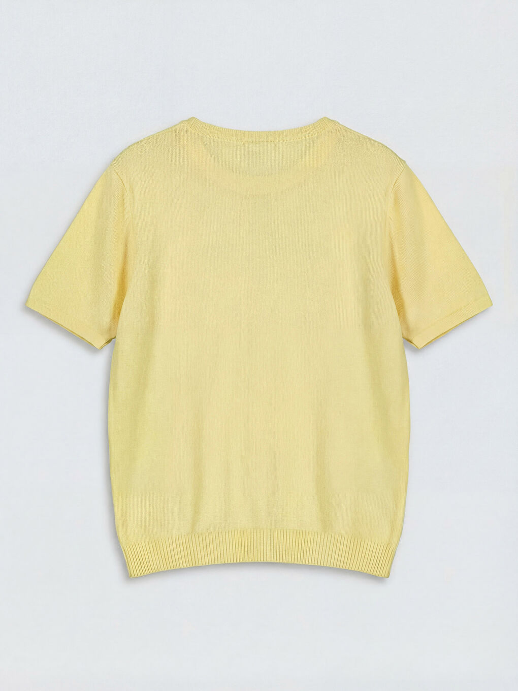 Sarı Kız Çocuk Kısa Kollu Triko Kazak-1