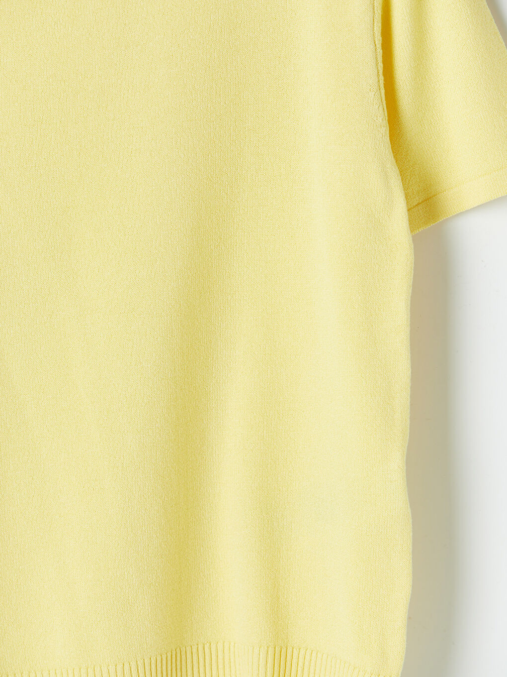 Sarı Kız Çocuk Kısa Kollu Triko Kazak-2