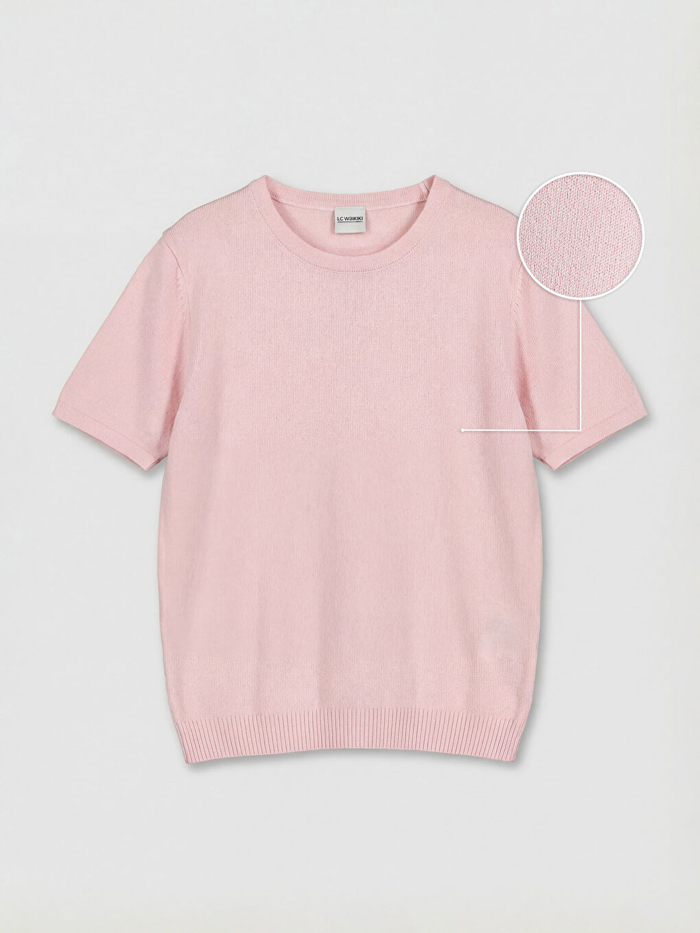 Pembe Kısa Kollu Kız Çocuk Triko Kazak