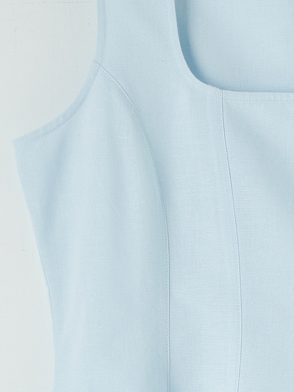 Square Neck Linen Blend Blouse-5