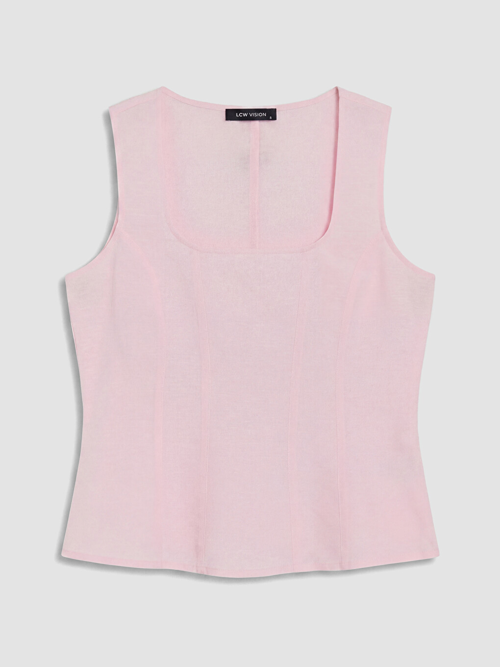 Square Neck Linen Blend Blouse-3
