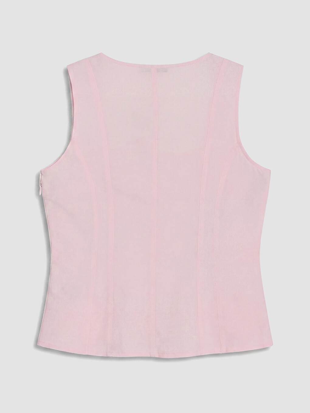 Square Neck Linen Blend Blouse-5