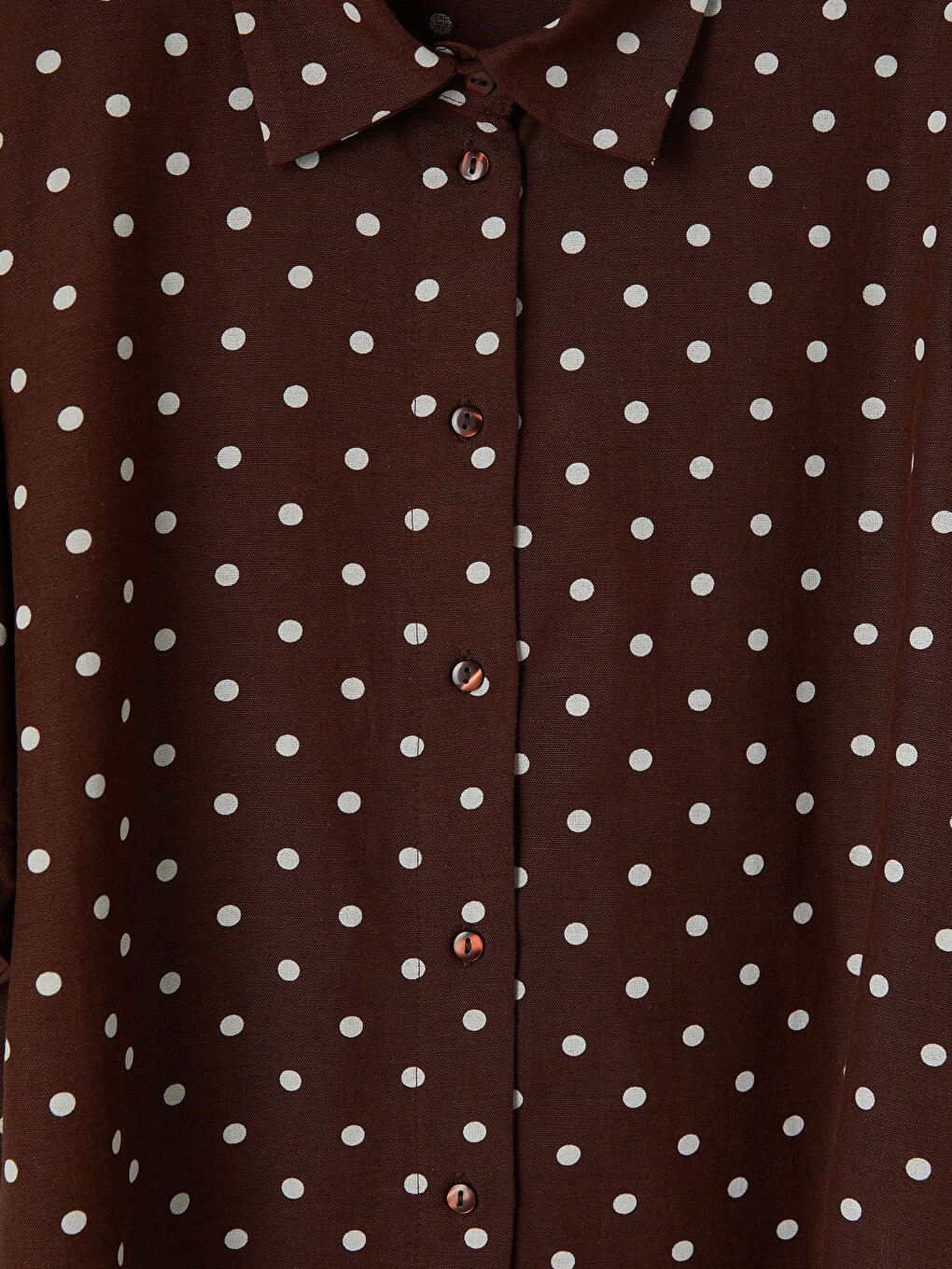 Polka Dot Linen Blend Women's Shirt-5