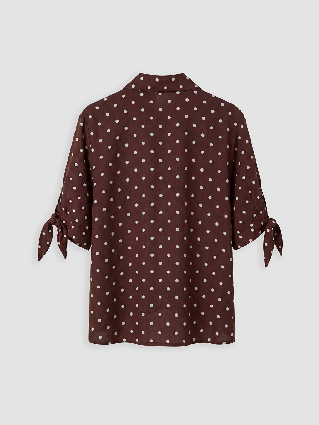 Polka Dot Linen Blend Women's Shirt-6