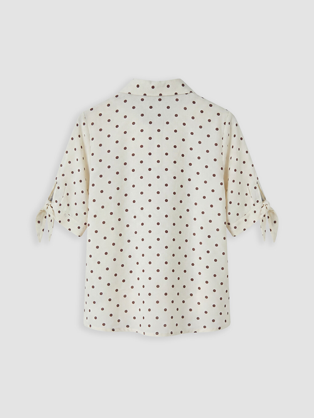 Polka Dot Linen Blend Women's Shirt-6