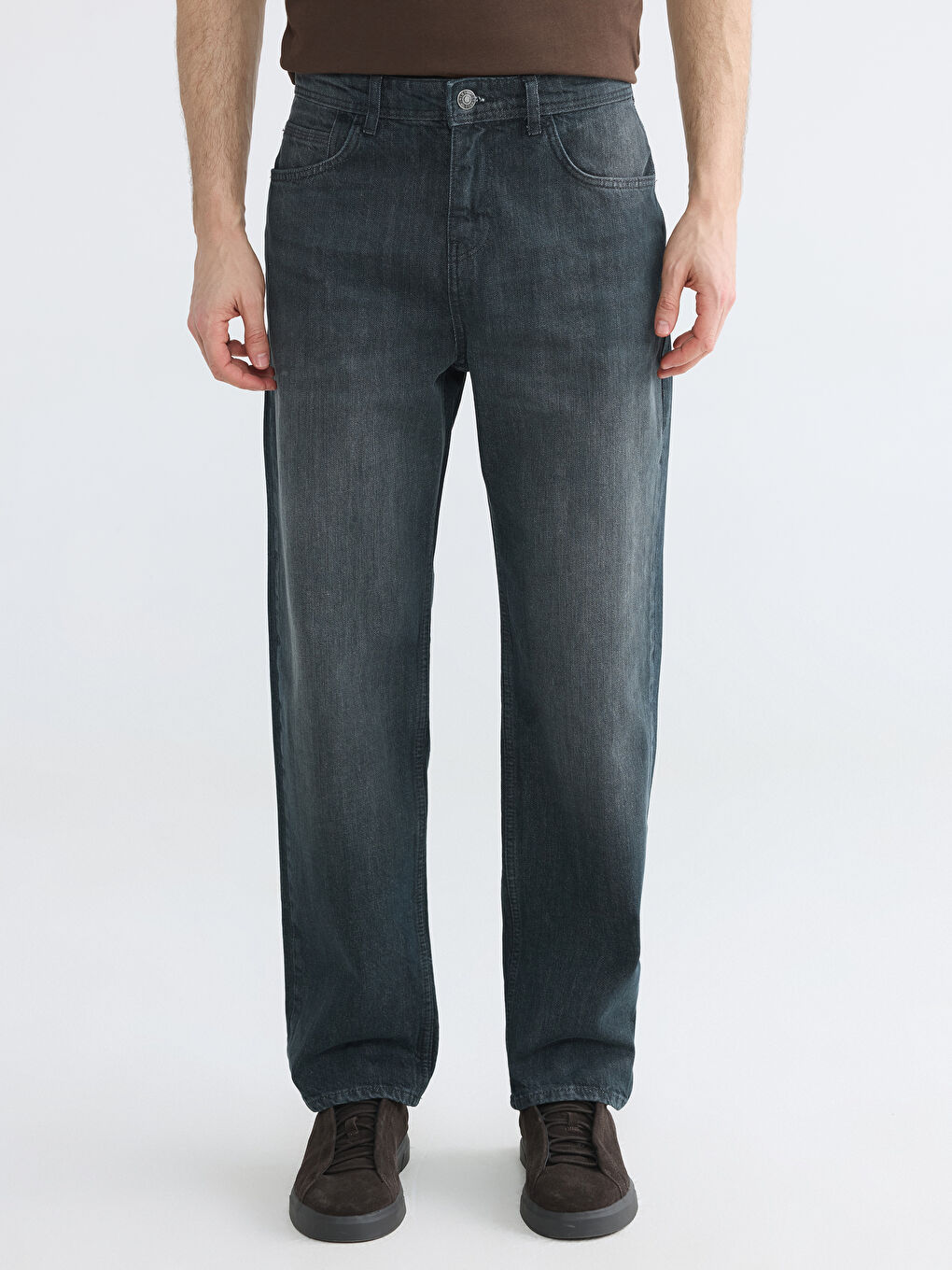 Antrasit 745 Baggy Fit Erkek Jean Pantolon-1