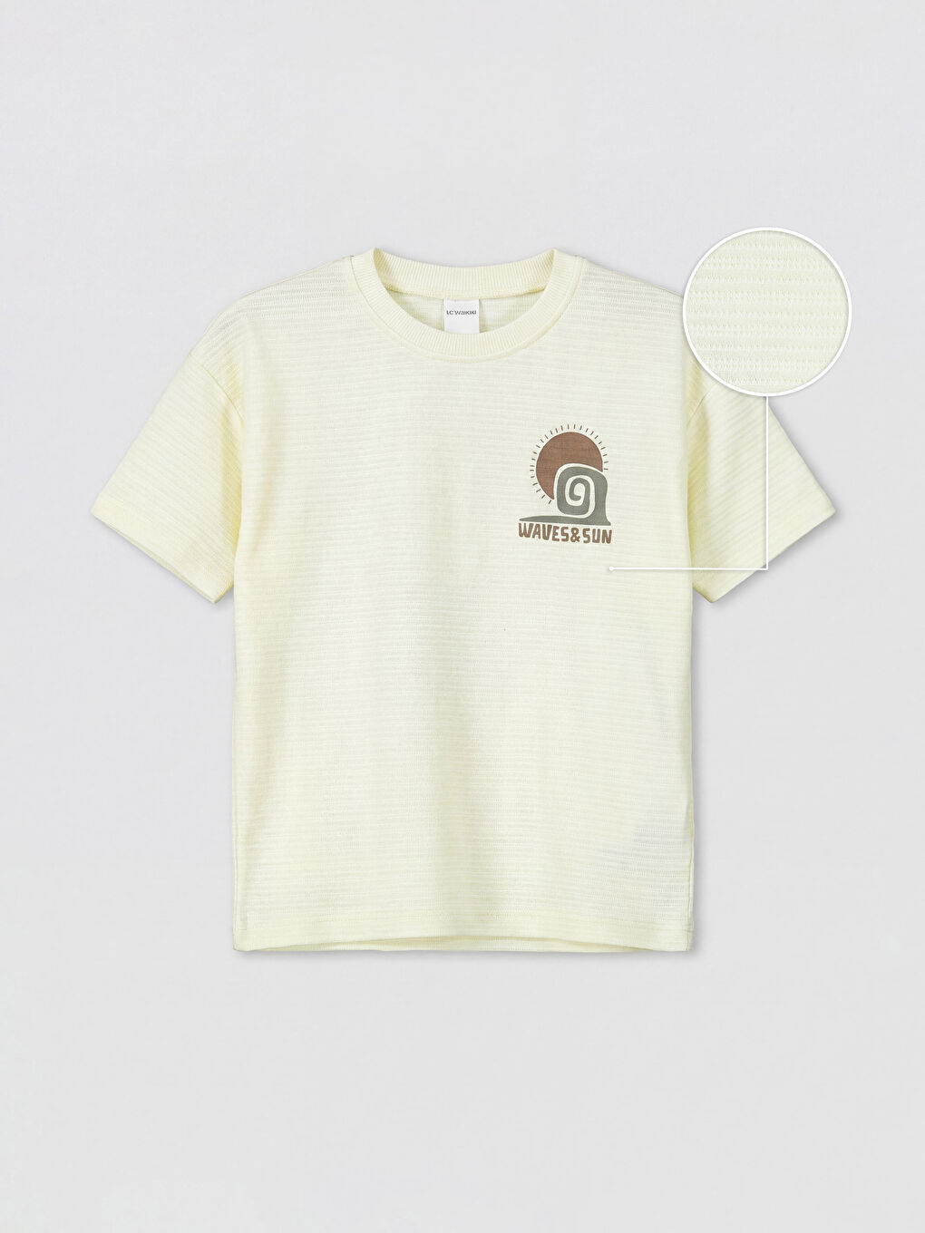 Sarı Bisiklet Yaka Baskılı Erkek Çocuk Tişört-1