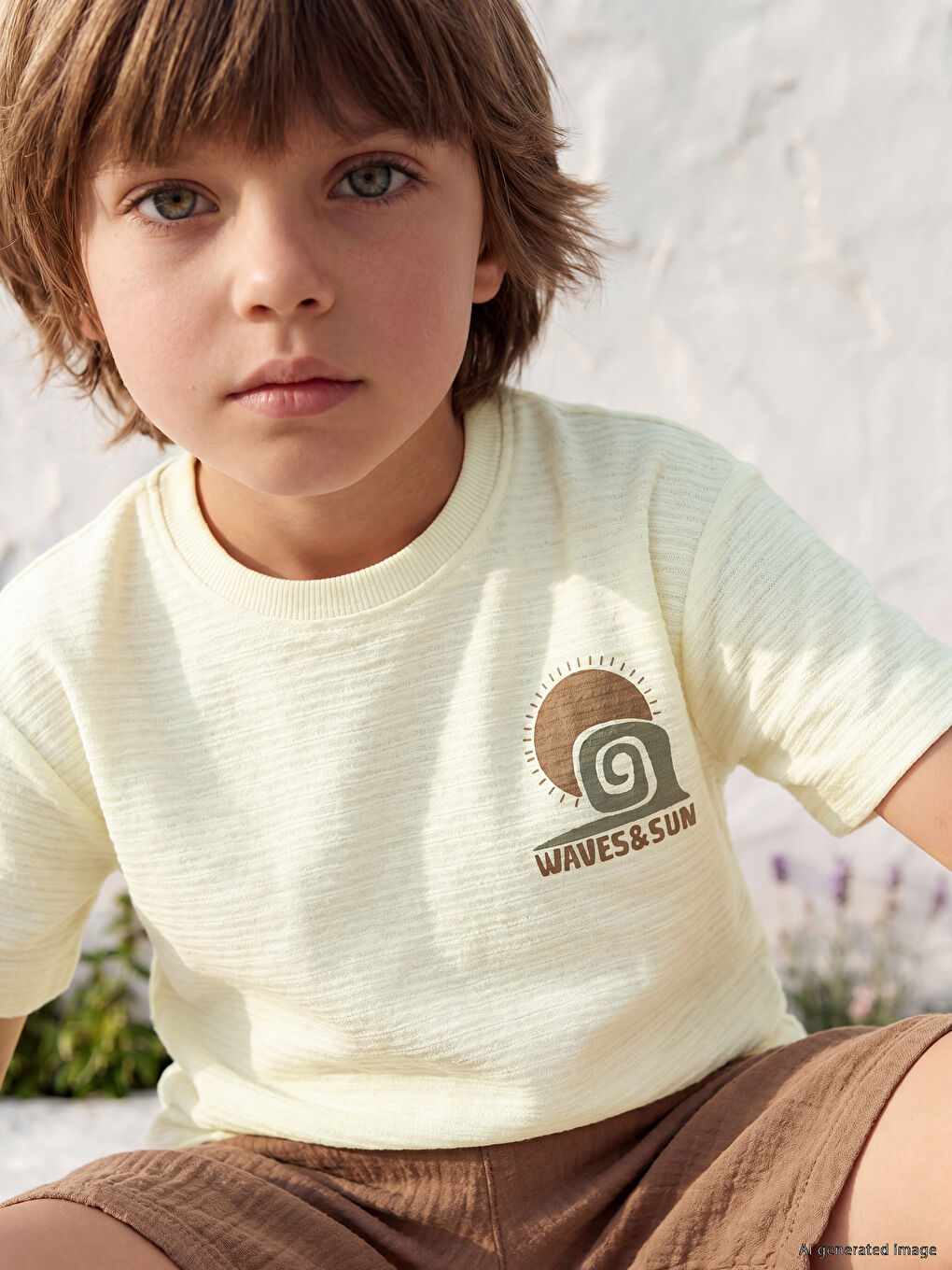 Crew Neck Printed Boys' T-Shirt