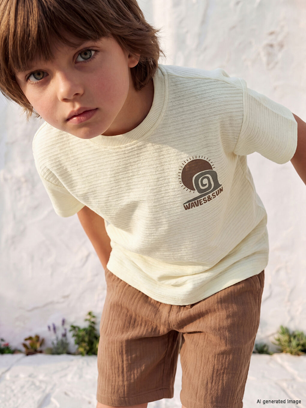 Crew Neck Printed Boys' T-Shirt-1