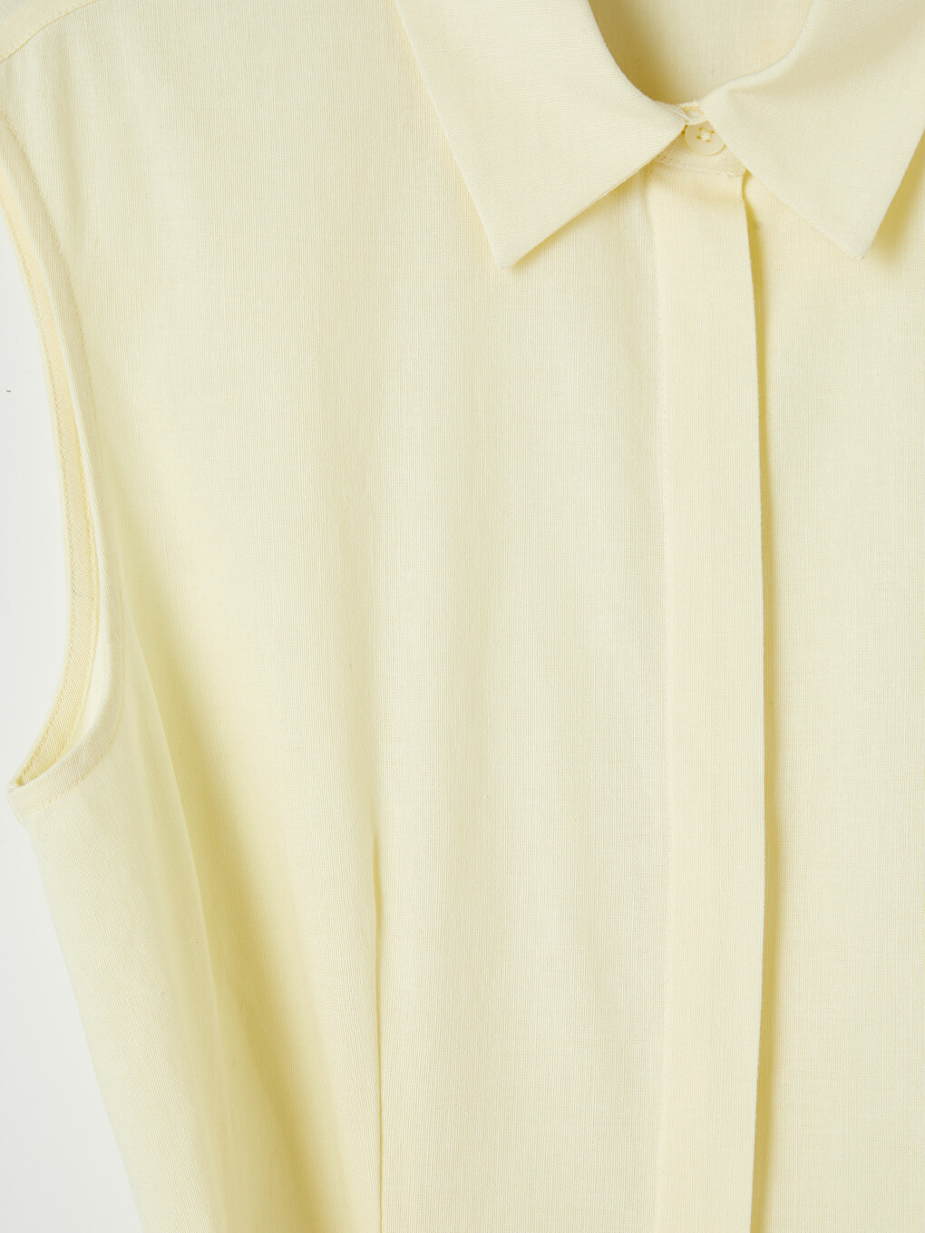 Waist Belted Linen Blend Shirt Dress-6